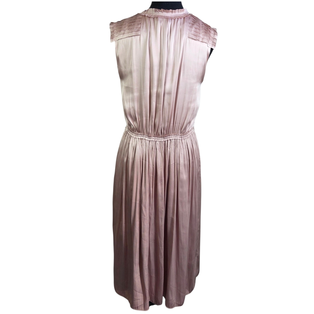 H&M Sleeveless Midi Dress With Ties And Shoulder Detail  In Light Pink Size 8 - Picture 3 of 8
